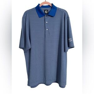 FootJoy Blue and Gray Striped Polo Shirt